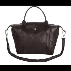 Longchamp Le Pliage Cuir black crossbody bag